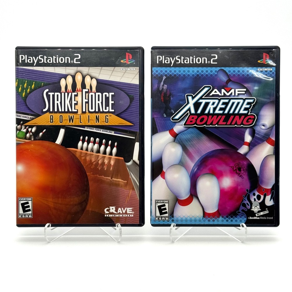 Strike Force Bowling & AMF Xtreme Bowling Sony PlayStation 2 PS2 Game Lot CIB